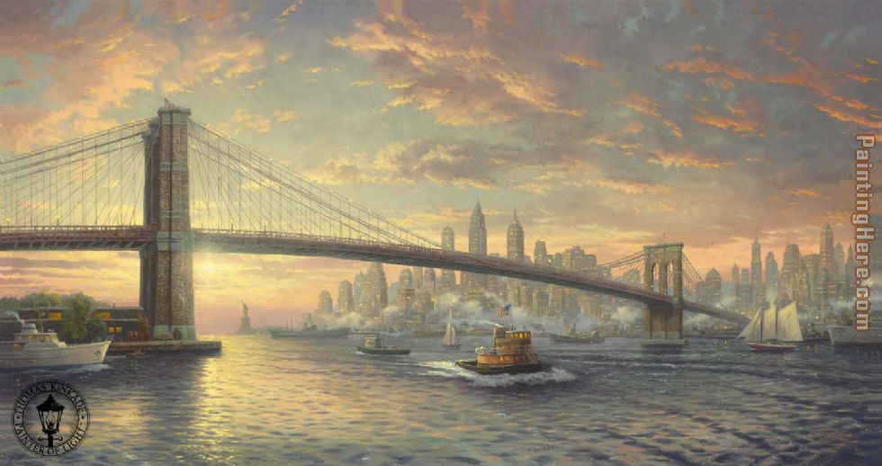The Spirit of New York painting - Thomas Kinkade The Spirit of New York art painting
